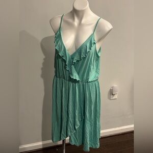 Sheila Rose Teal Ruffle Dress- Large